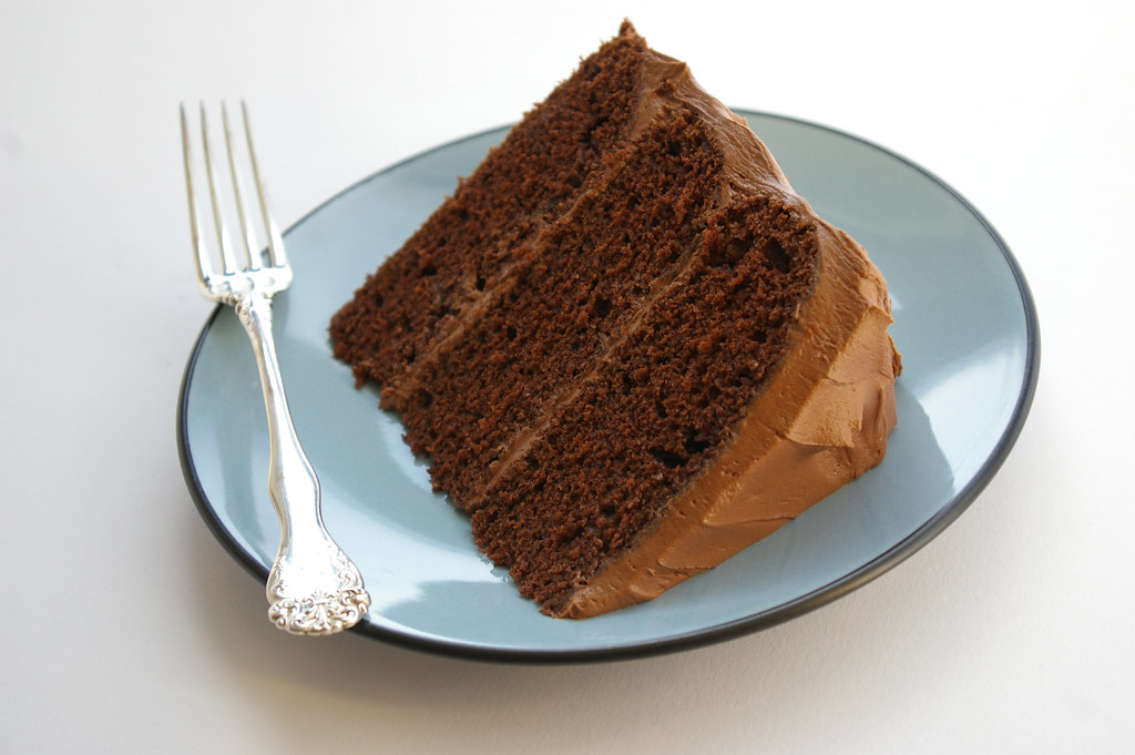 Slice of chocolate cake