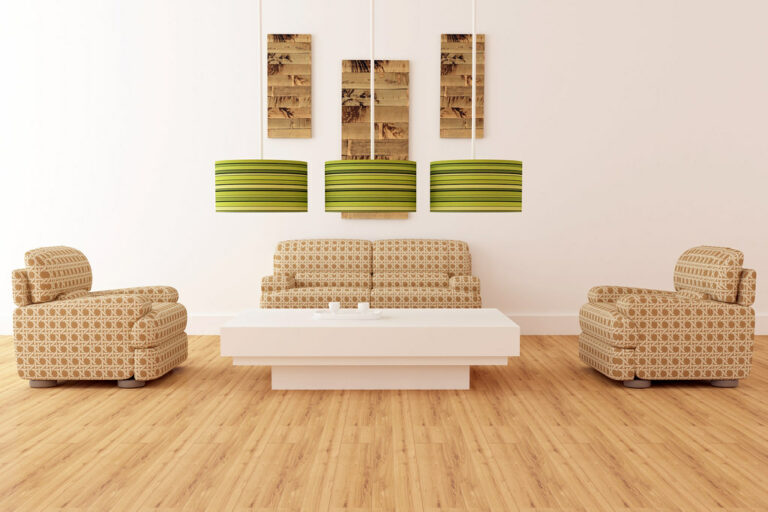 3 light fixtures in living room