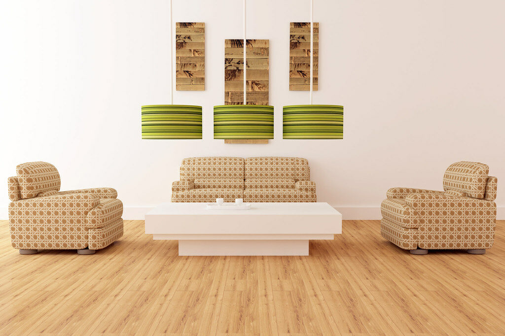 3 light fixtures in living room
